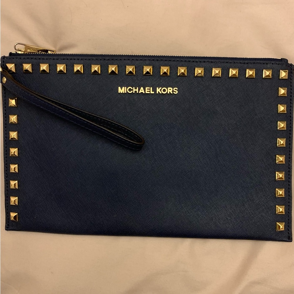 Michael Kors Navy Clutch Wristlet